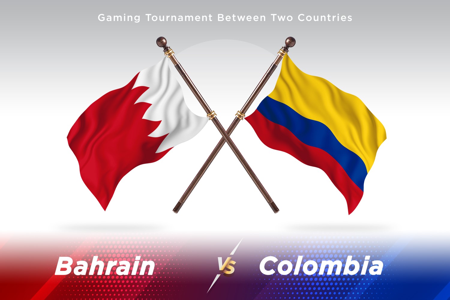 Bahrain versus Colombia Two Flags