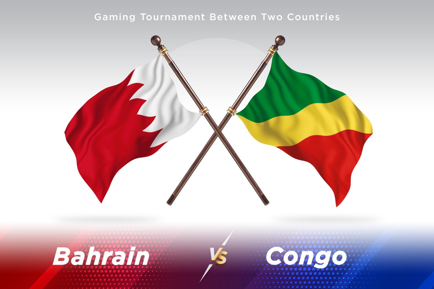 Bahrain versus Congo Two Flags