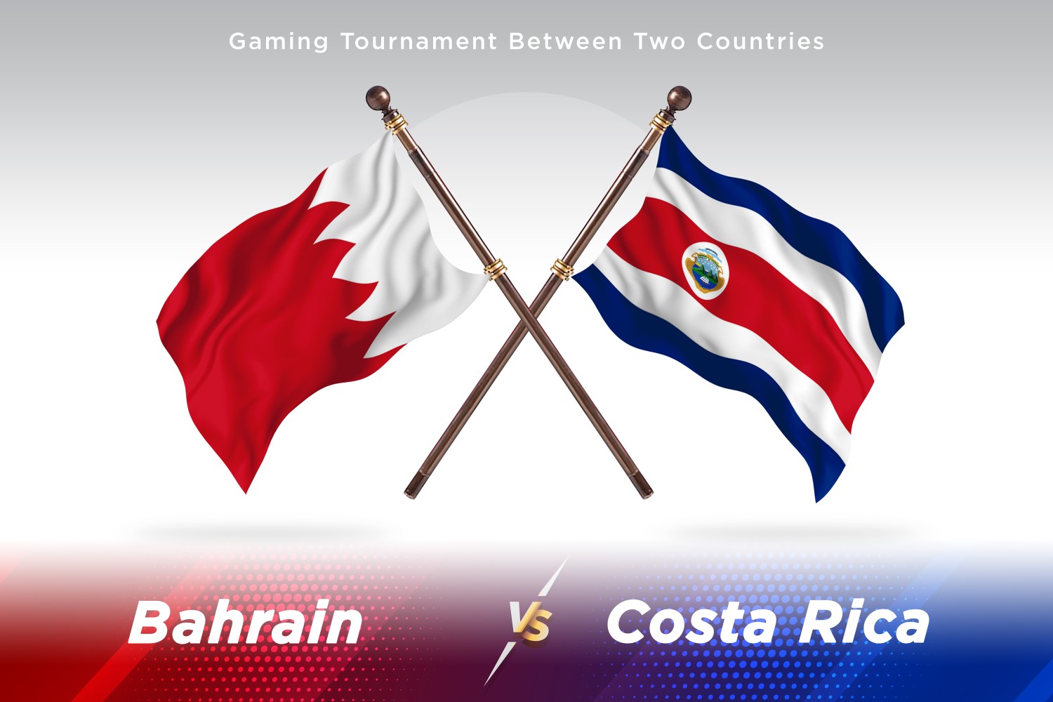 Bahrain versus costa Rica Two Flags