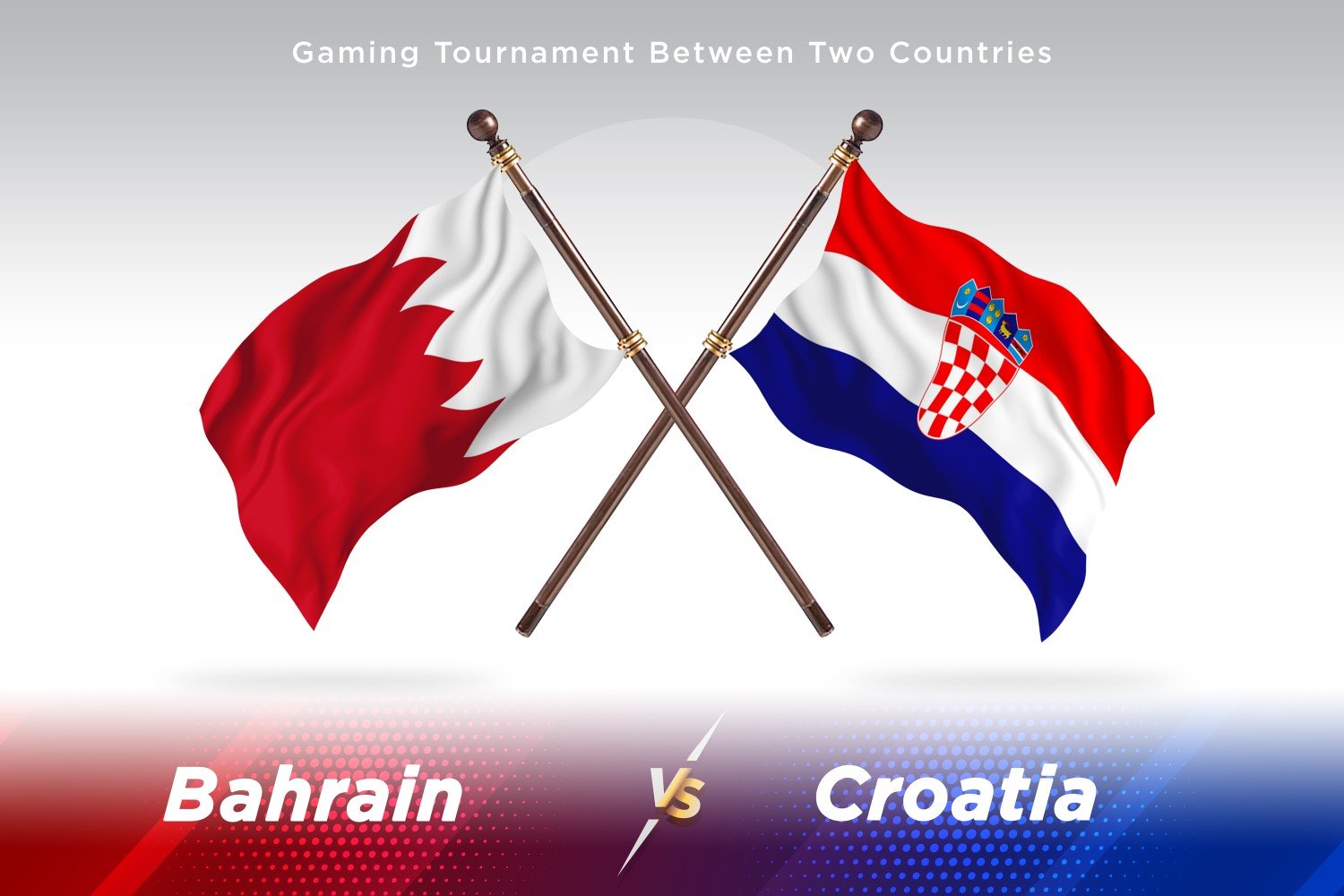 Bahrain versus Croatia Two Flags