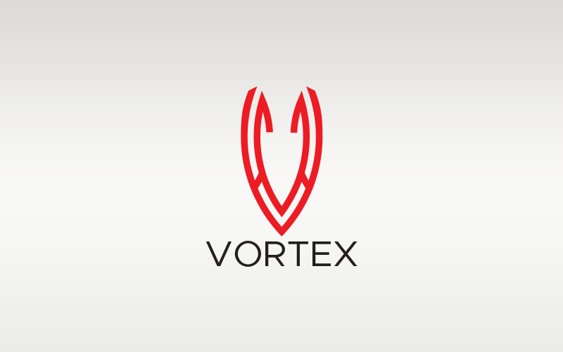 V Letter Vortex Logo Design Template