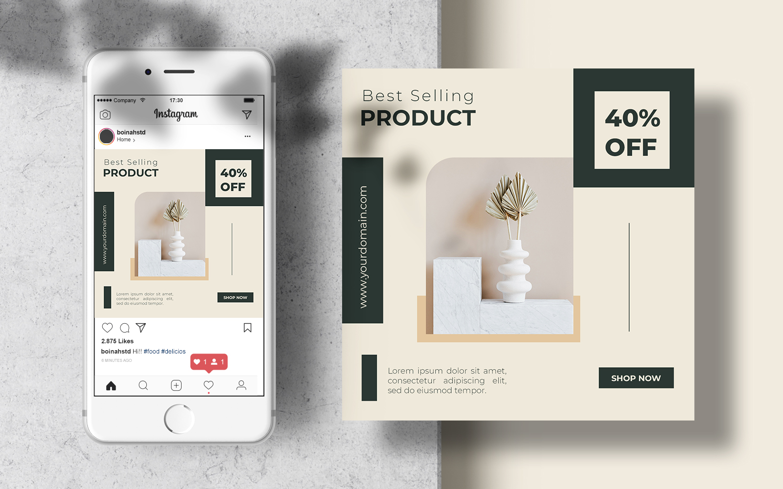 Best Selling Product Furniture Instagram Post Template Banner