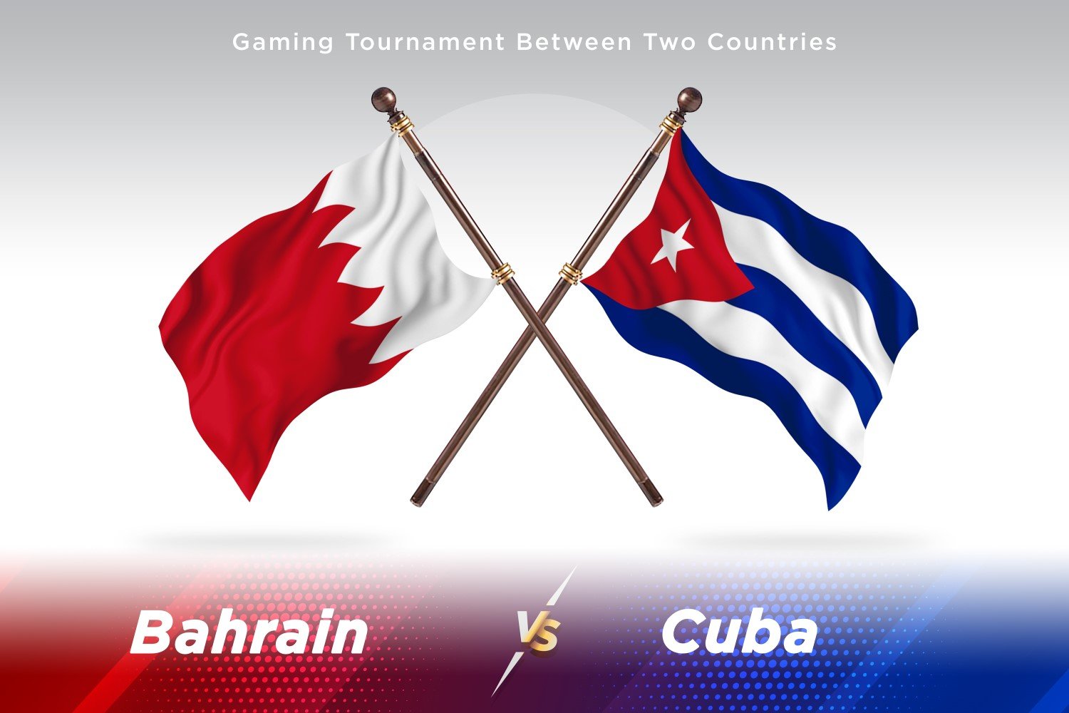 Bahrain versus Cuba Two Flags