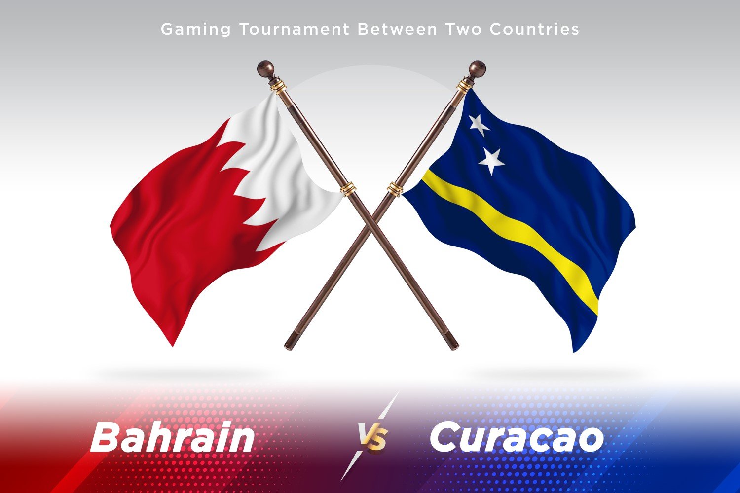 Bahrain versus curacao Two Flags