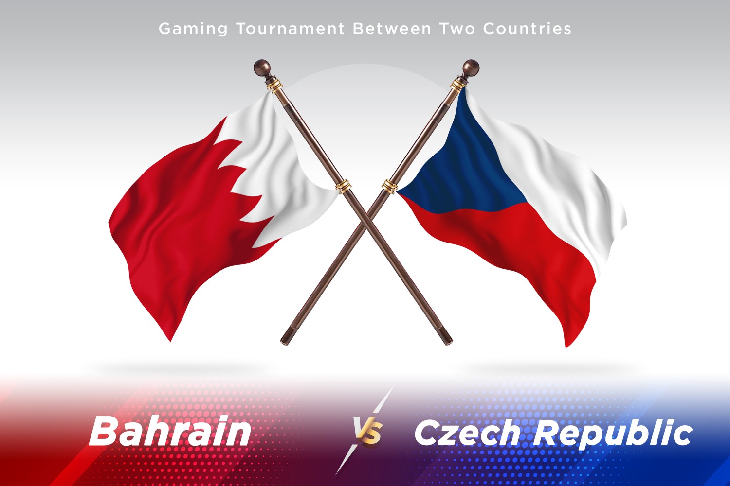 Bahrain versus Czech republic Two Flags