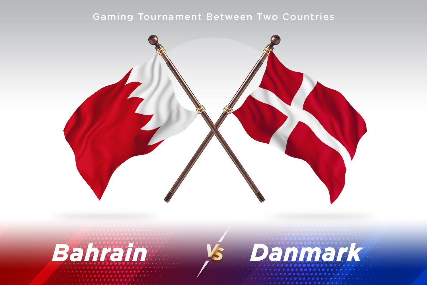 Bahrain versus Denmark Two Flags