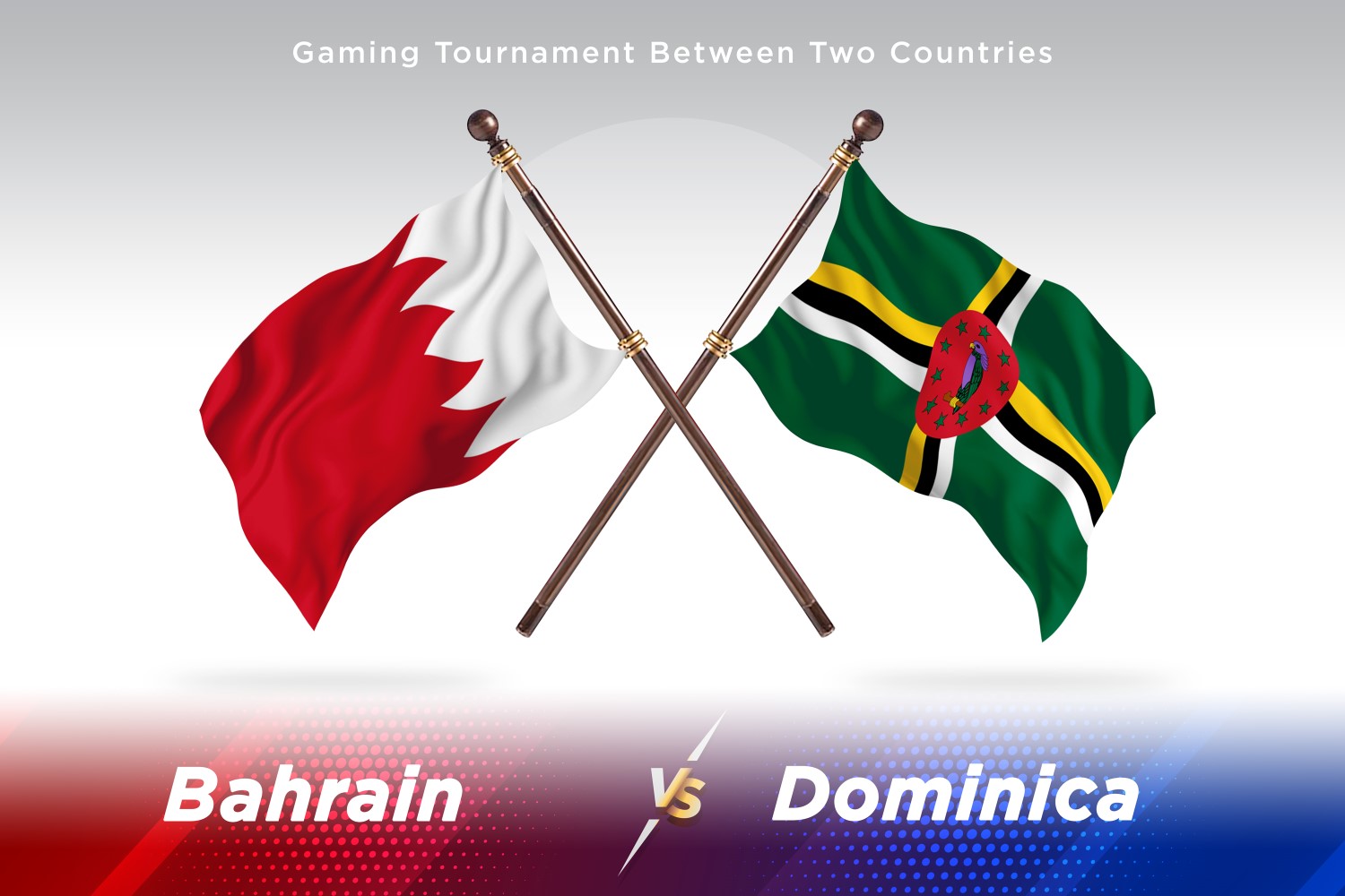 Bahrain versus Dominica Two Flags