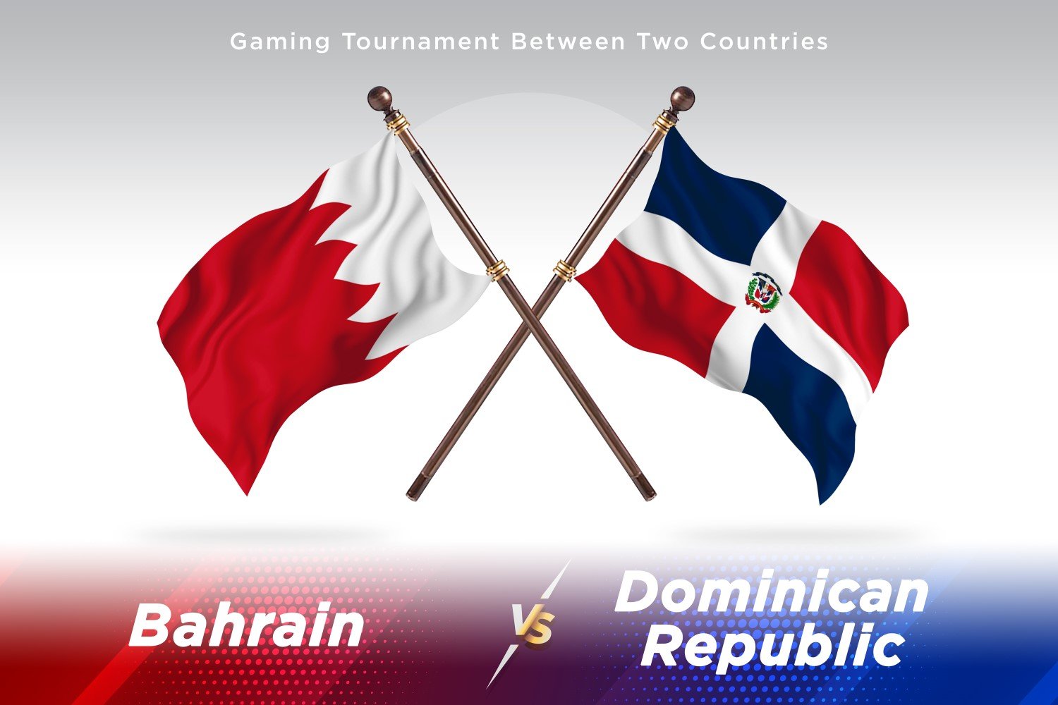 Bahrain versus Dominican republic Two Flags