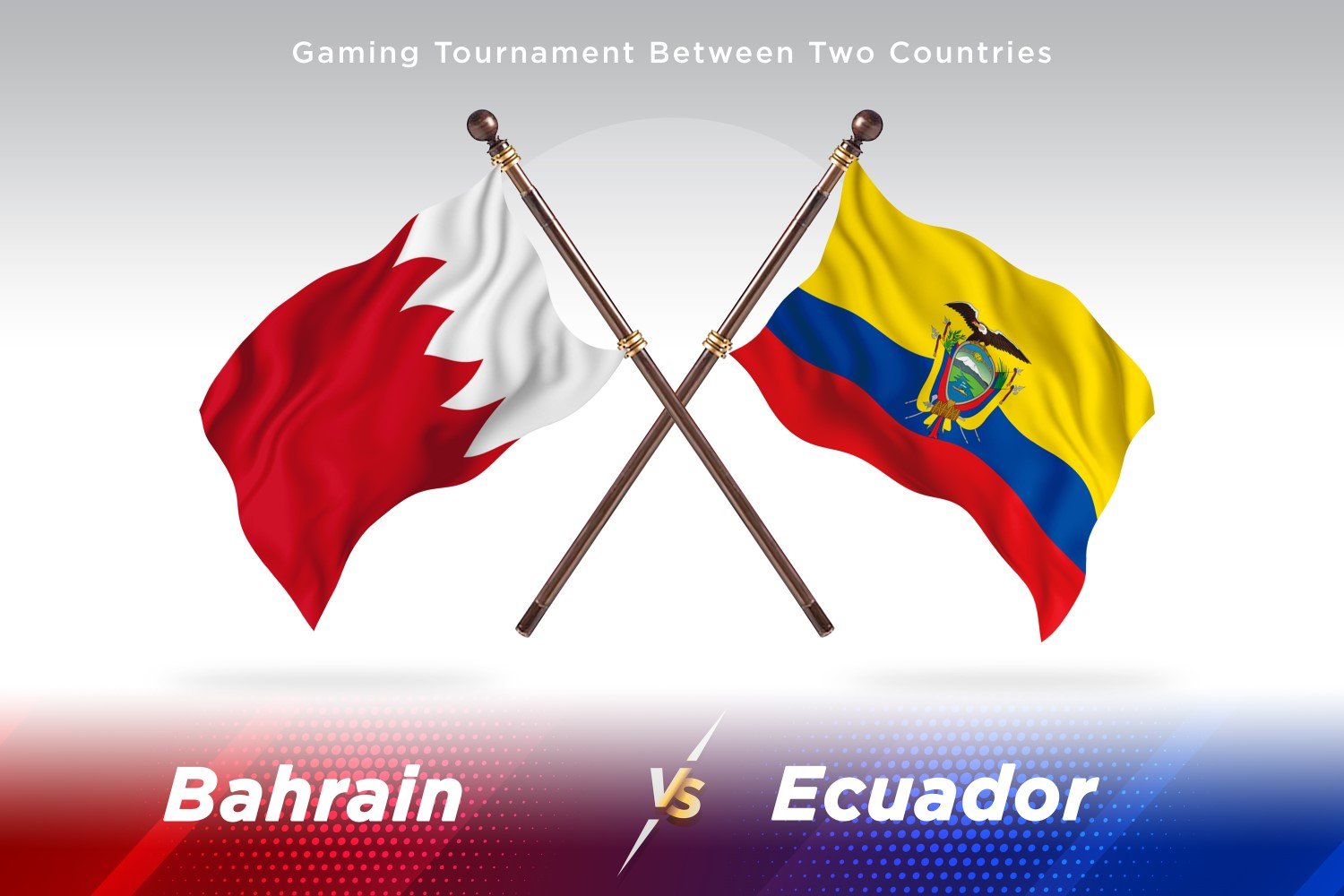 Bahrain versus Ecuador Two Flags