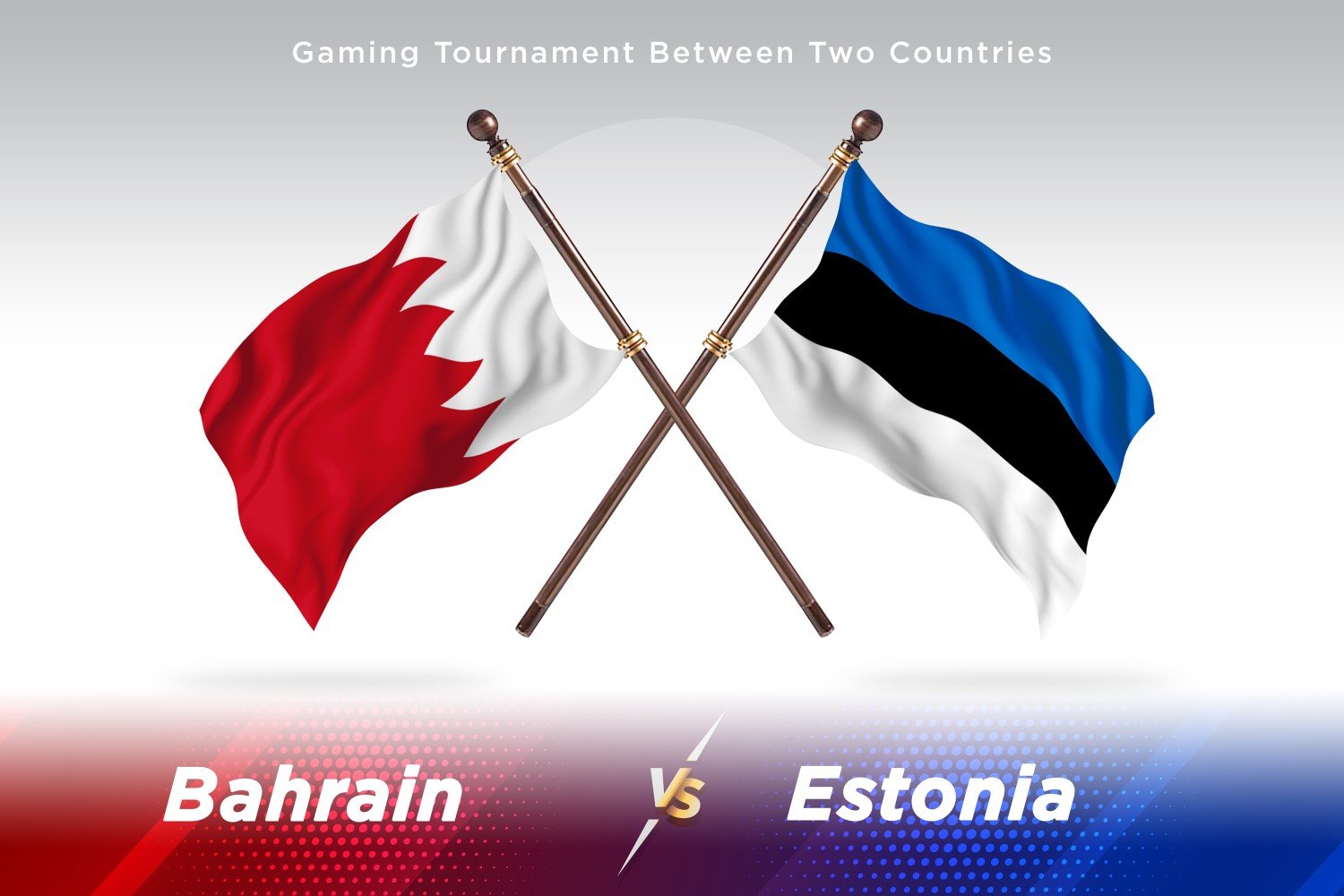 Bahrain versus Estonia Two Flags