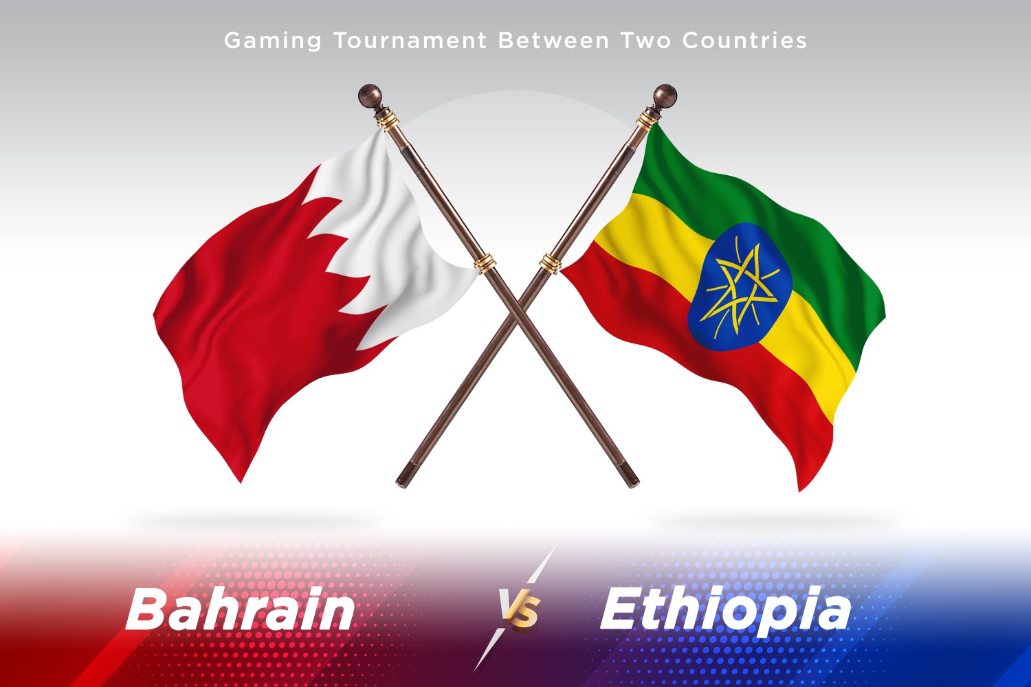 Bahrain versus Ethiopia Two Flags