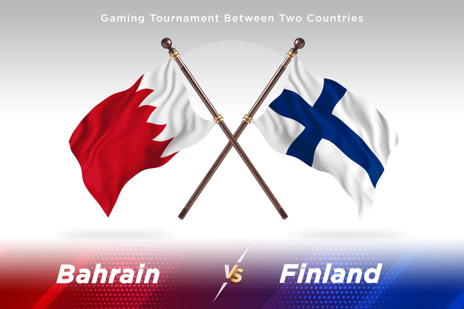 Bahrain versus Finland Two Flags