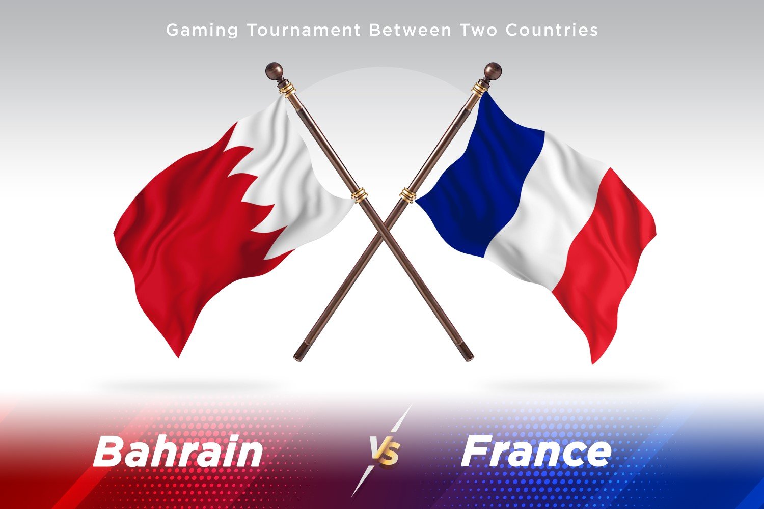 Bahrain versus France Two Flags