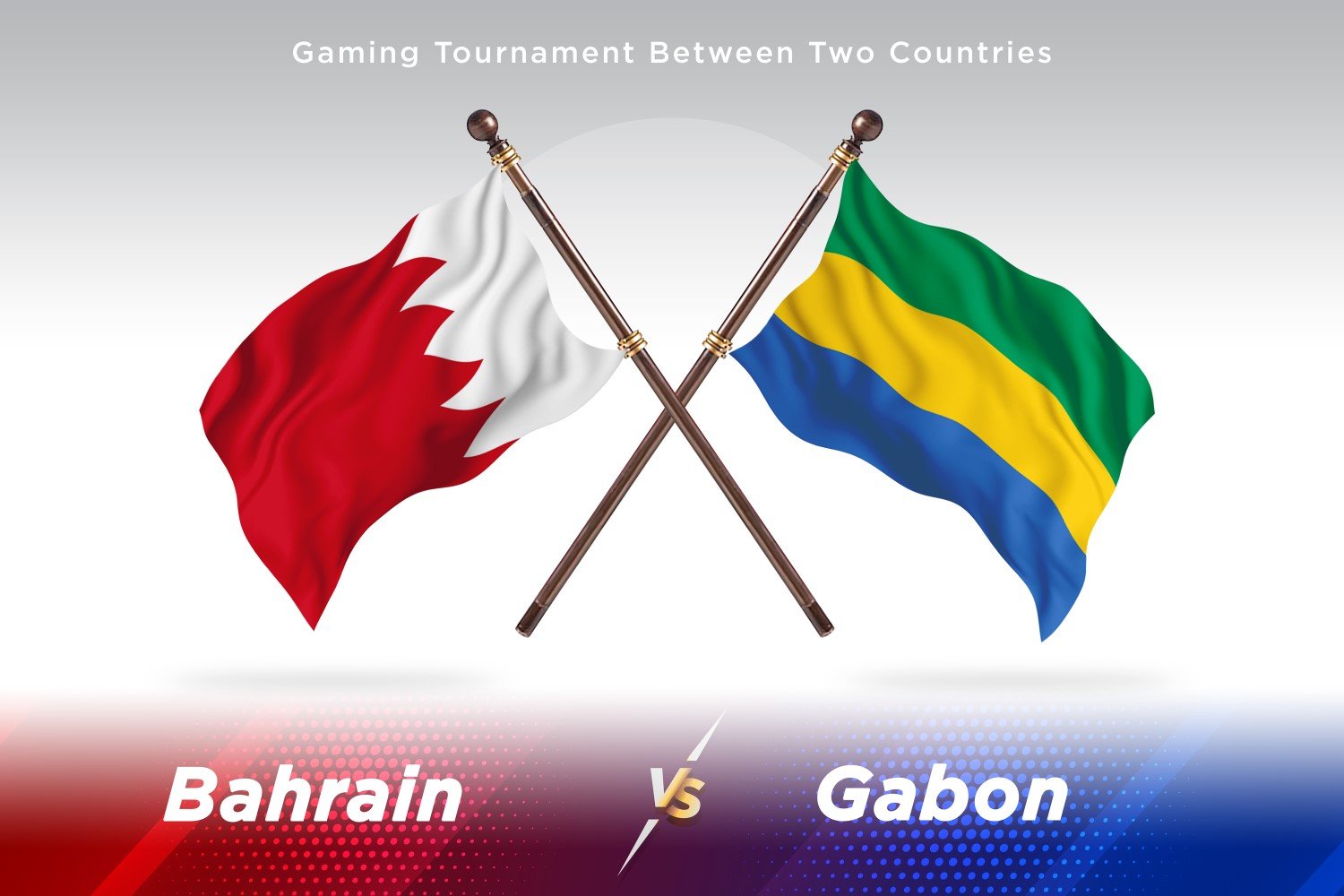 Bahrain versus Gabon Two Flags