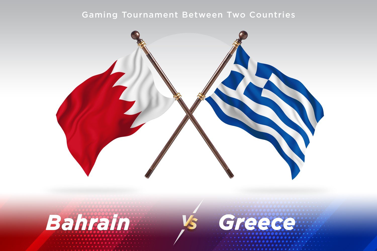 Bahrain versus Greece Two Flags