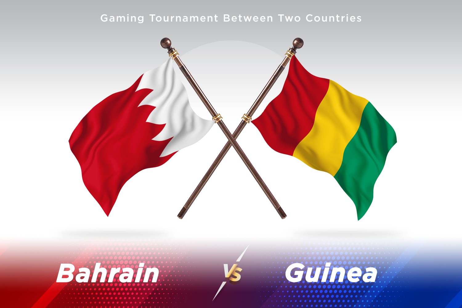 Bahrain versus guinea Two Flags