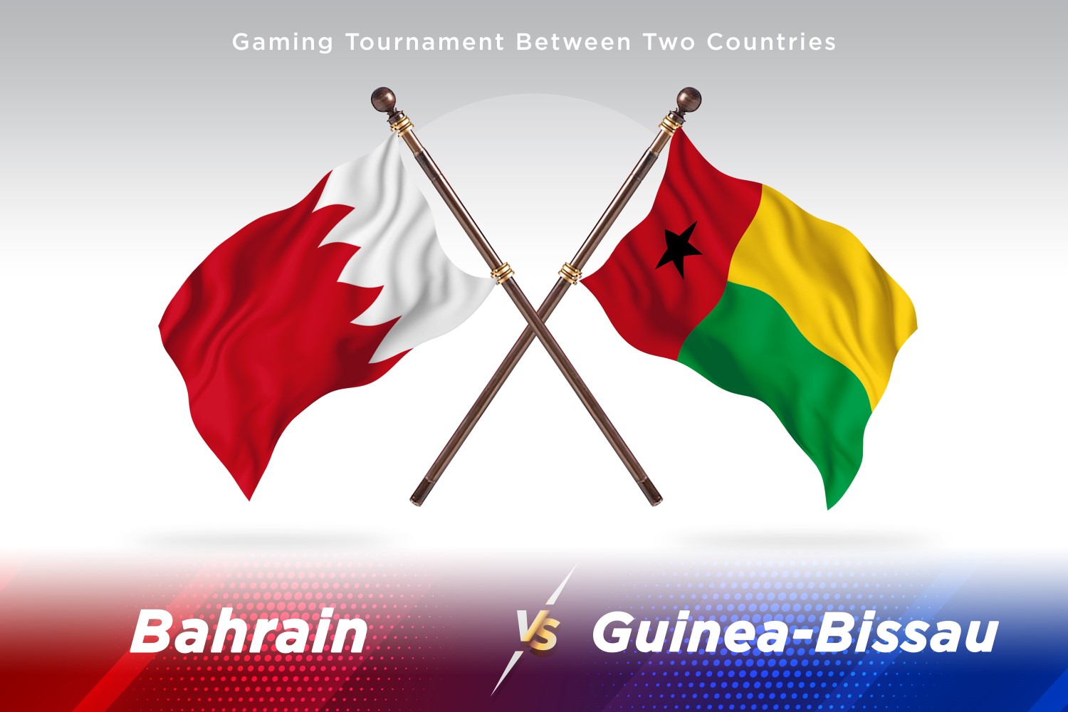 Bahrain versus Guinea-Bissau Two Flags