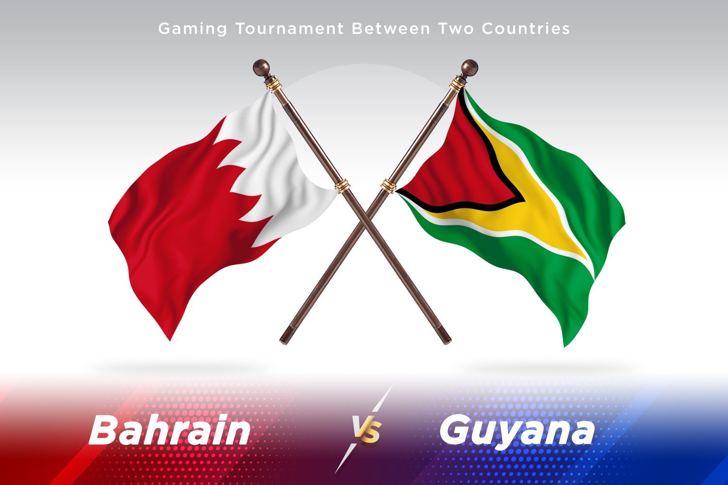 Bahrain versus Guyana Two Flags