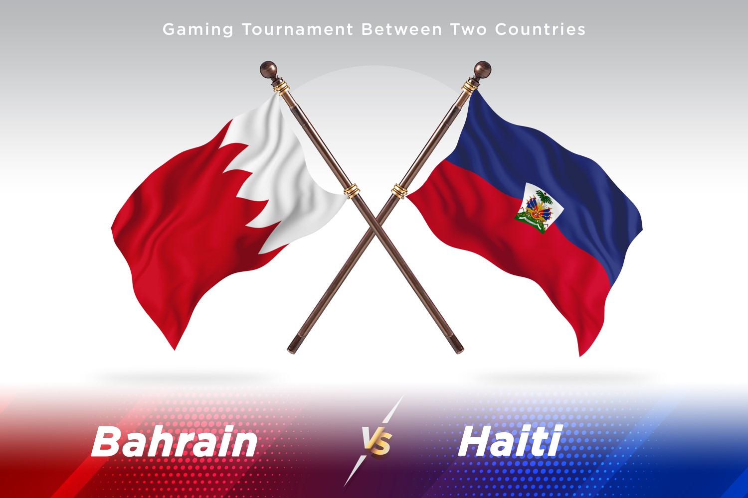 Bahrain versus Haiti Two Flags