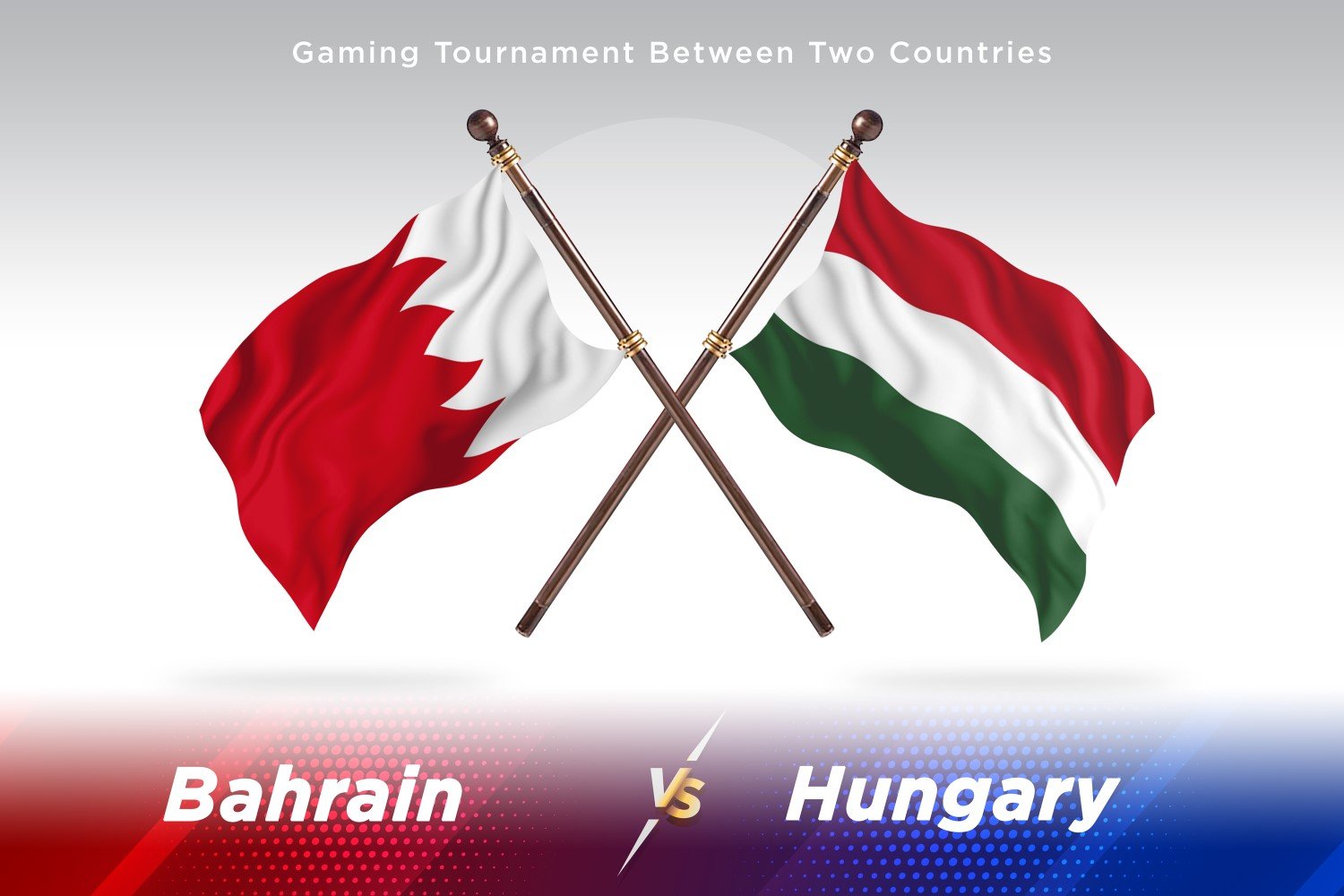 Bahrain versus Hungary Two Flags