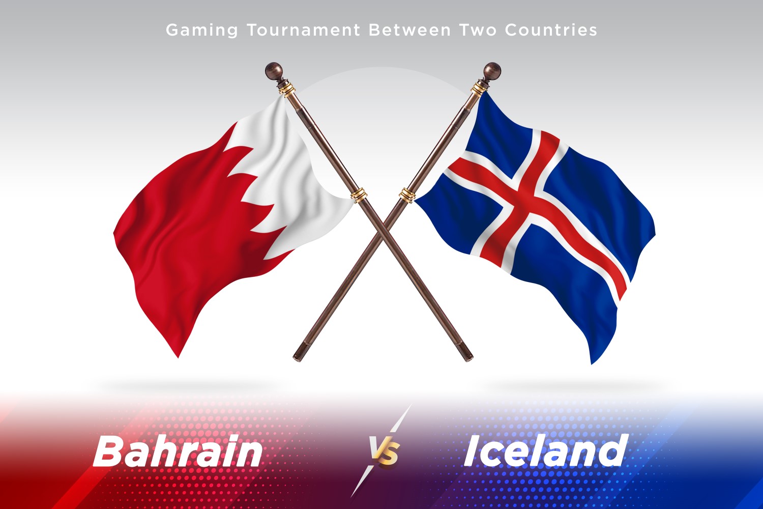 Bahrain versus Iceland Two Flags