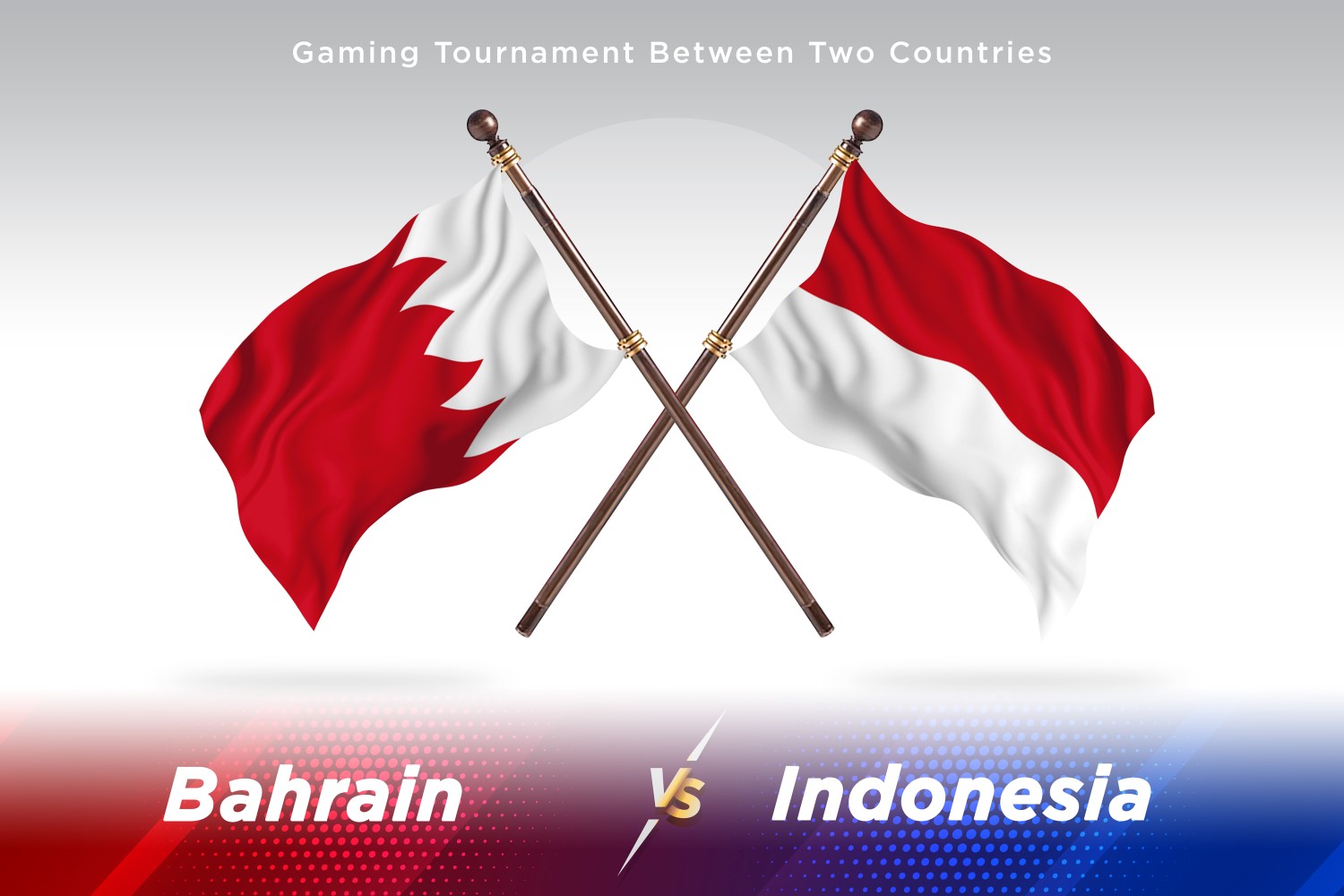 Bahrain versus Indonesia Two Flags