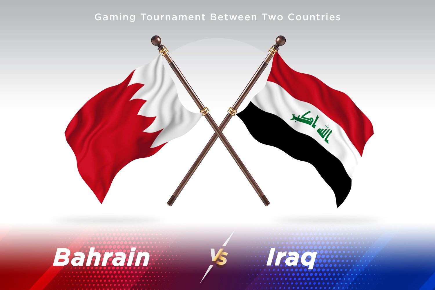 Bahrain versus Iraq Two Flags