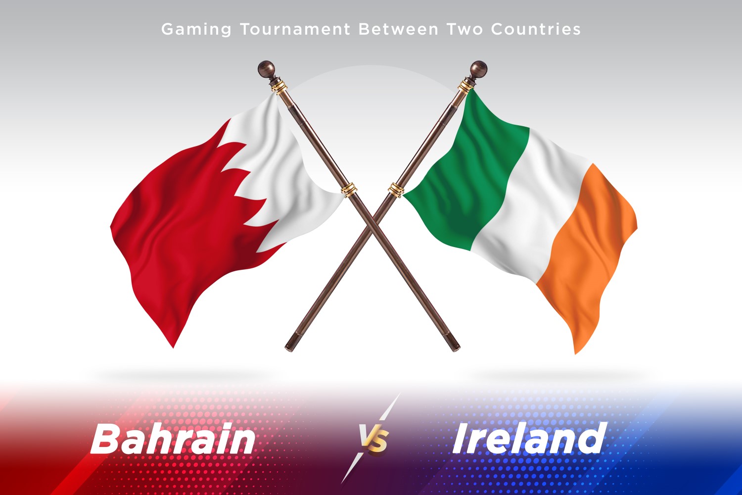 Bahrain versus Ireland Two Flags