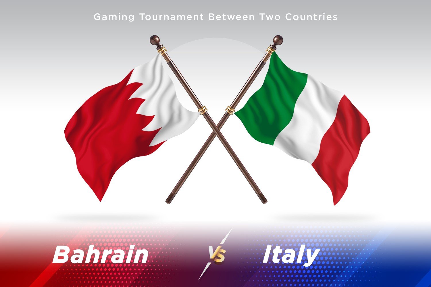 Bahrain versus Italy Two Flags