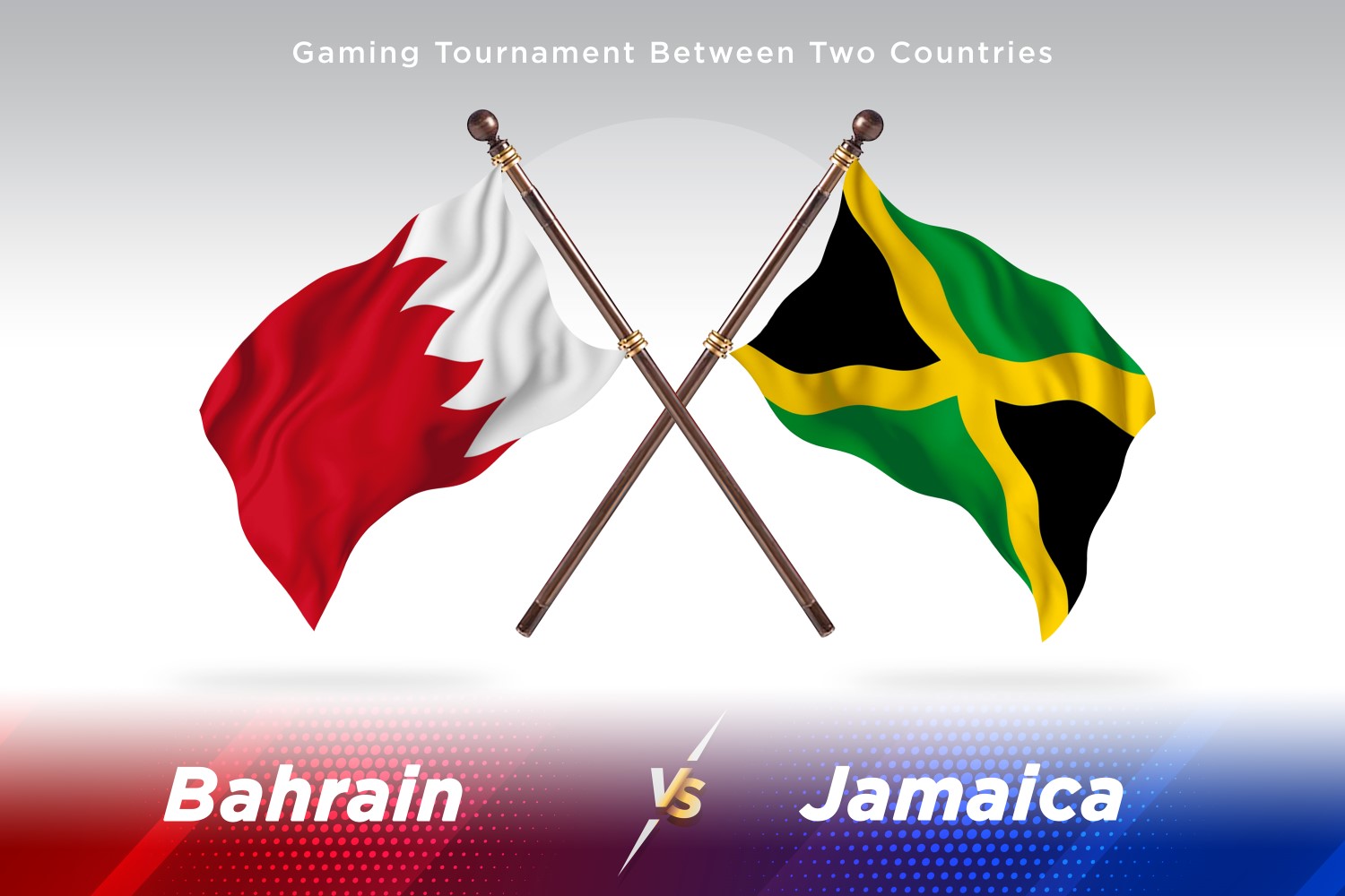 Bahrain versus Jamaica Two Flags