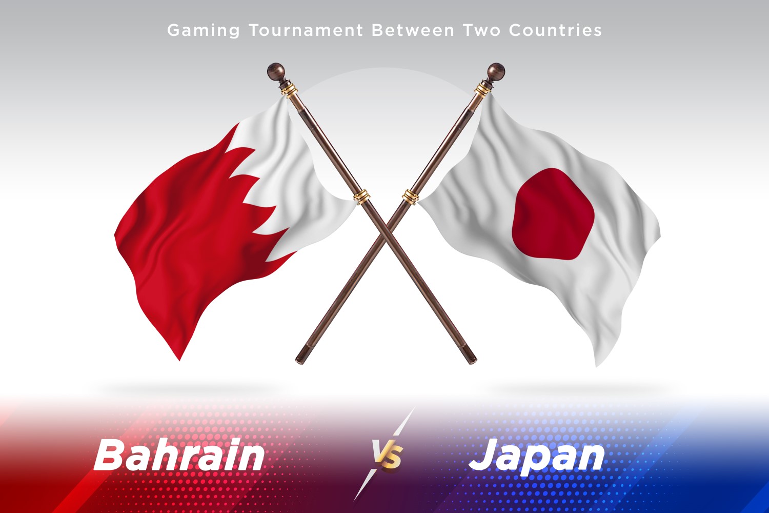 Bahrain versus japan Two Flags