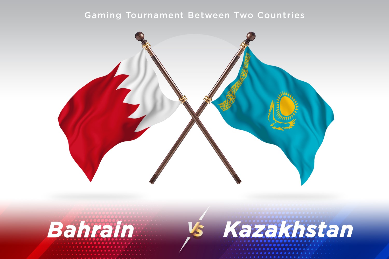 Bahrain versus Kazakhstan Two Flags