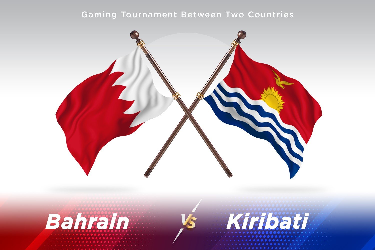 Bahrain versus Kiribati Two Flags