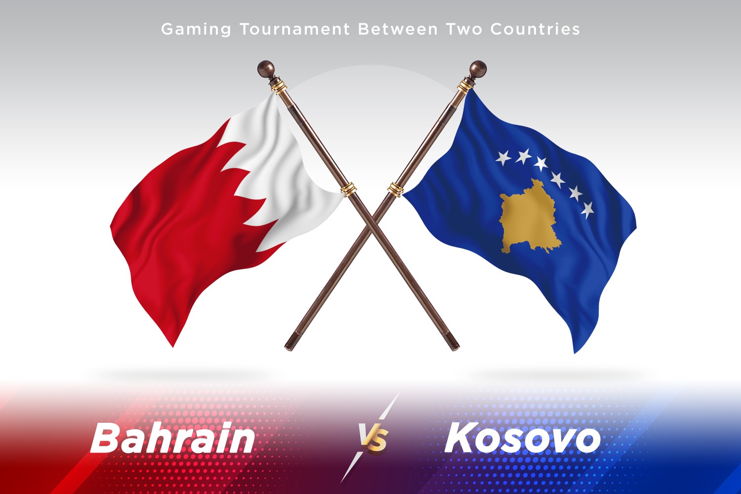 Bahrain versus Kosovo Two Flags