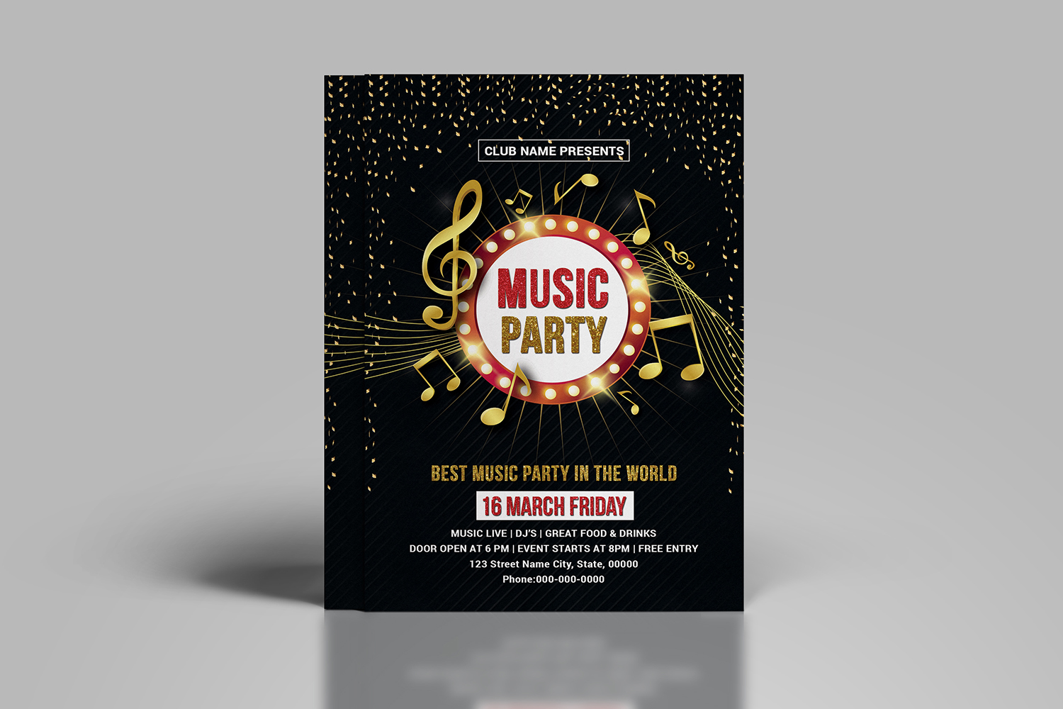 Music Club Party Flyer Corporate Identity Template