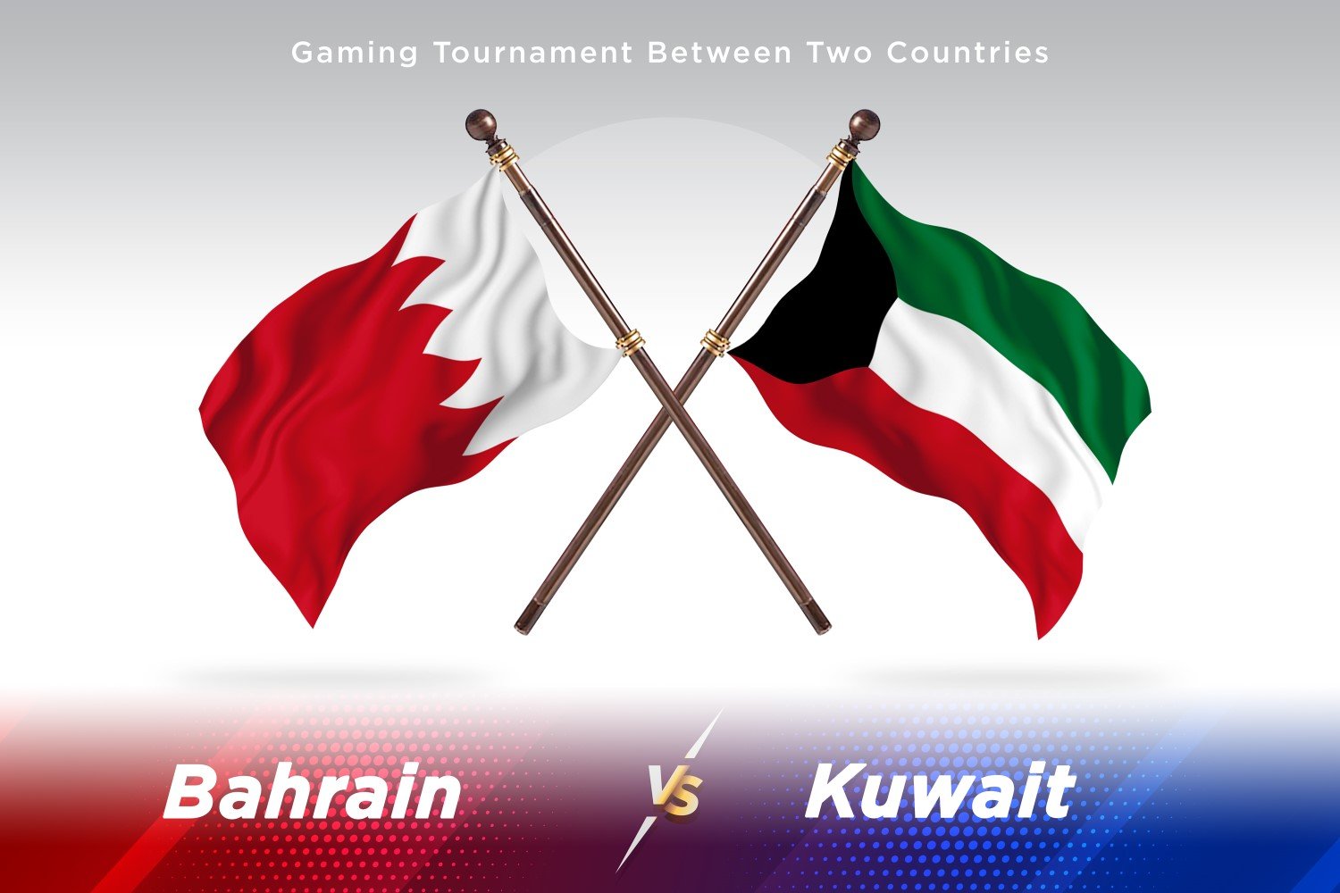 Bahrain versus Kuwait Two Flags