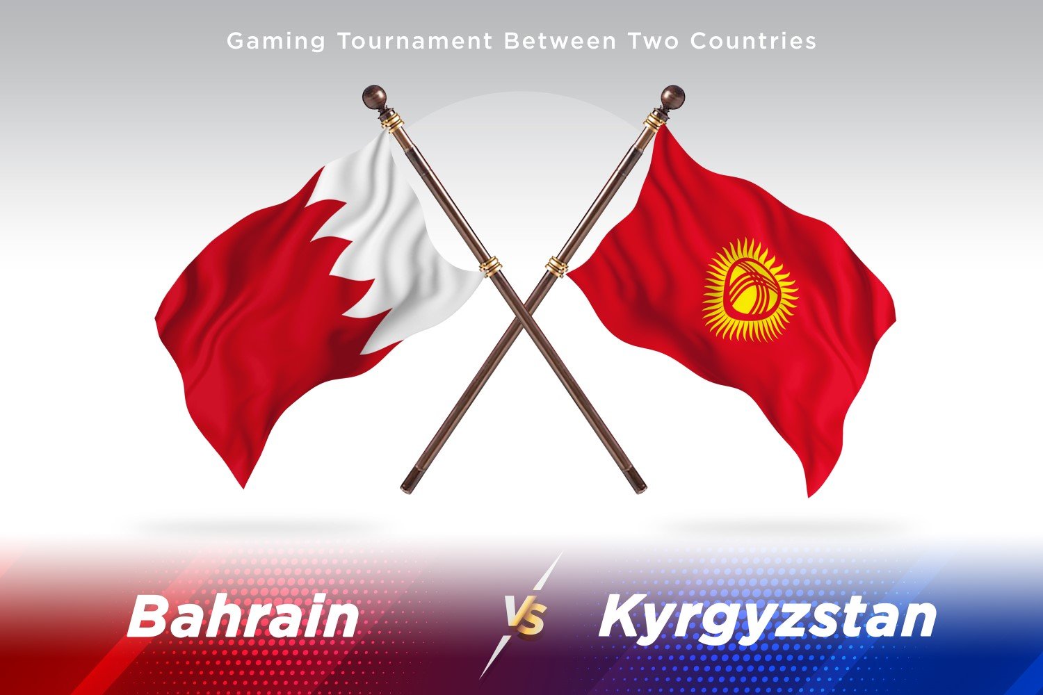 Bahrain versus Kyrgyzstan Two Flags