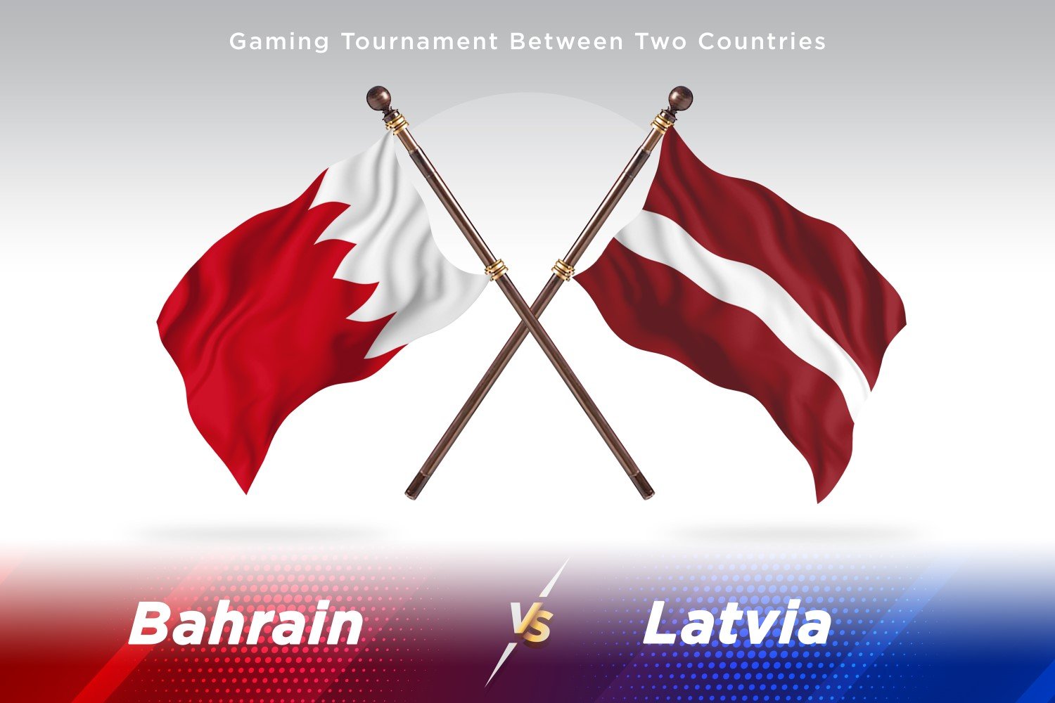 Bahrain versus Latvia Two Flags