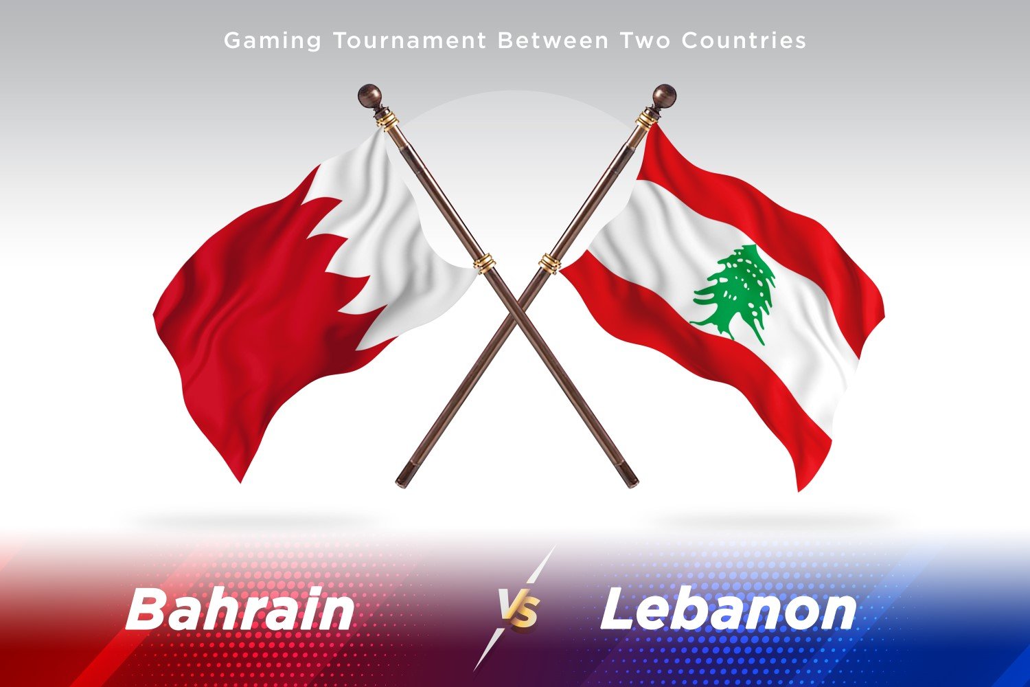 Bahrain versus Lebanon Two Flags