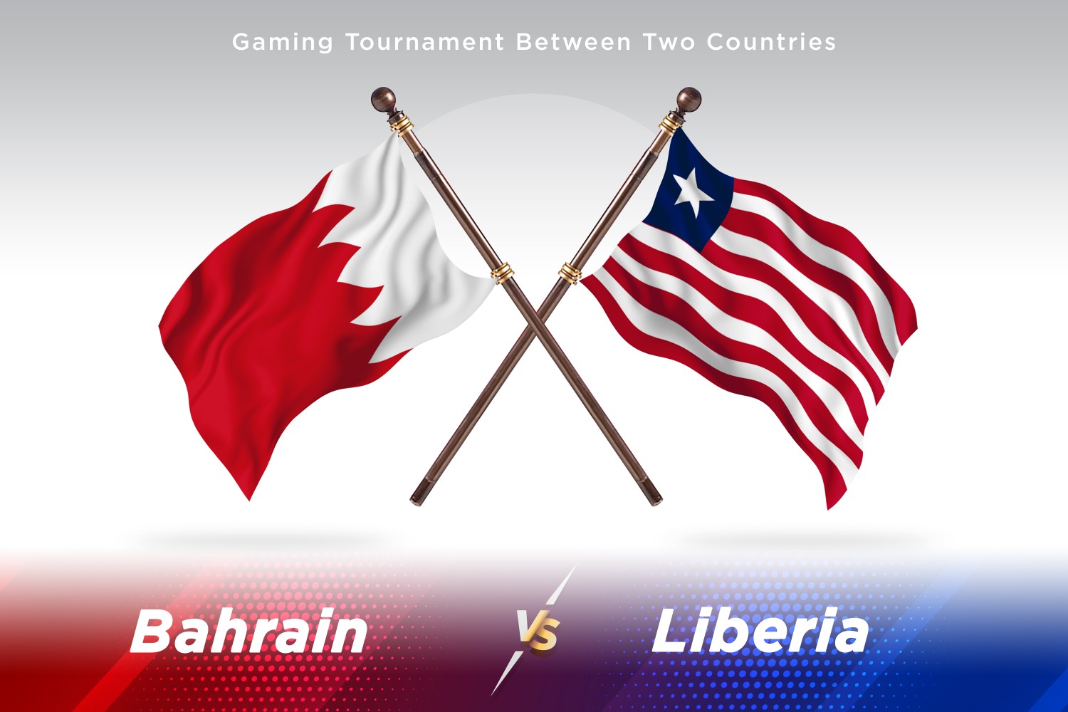 Bahrain versus Liberia Two Flags