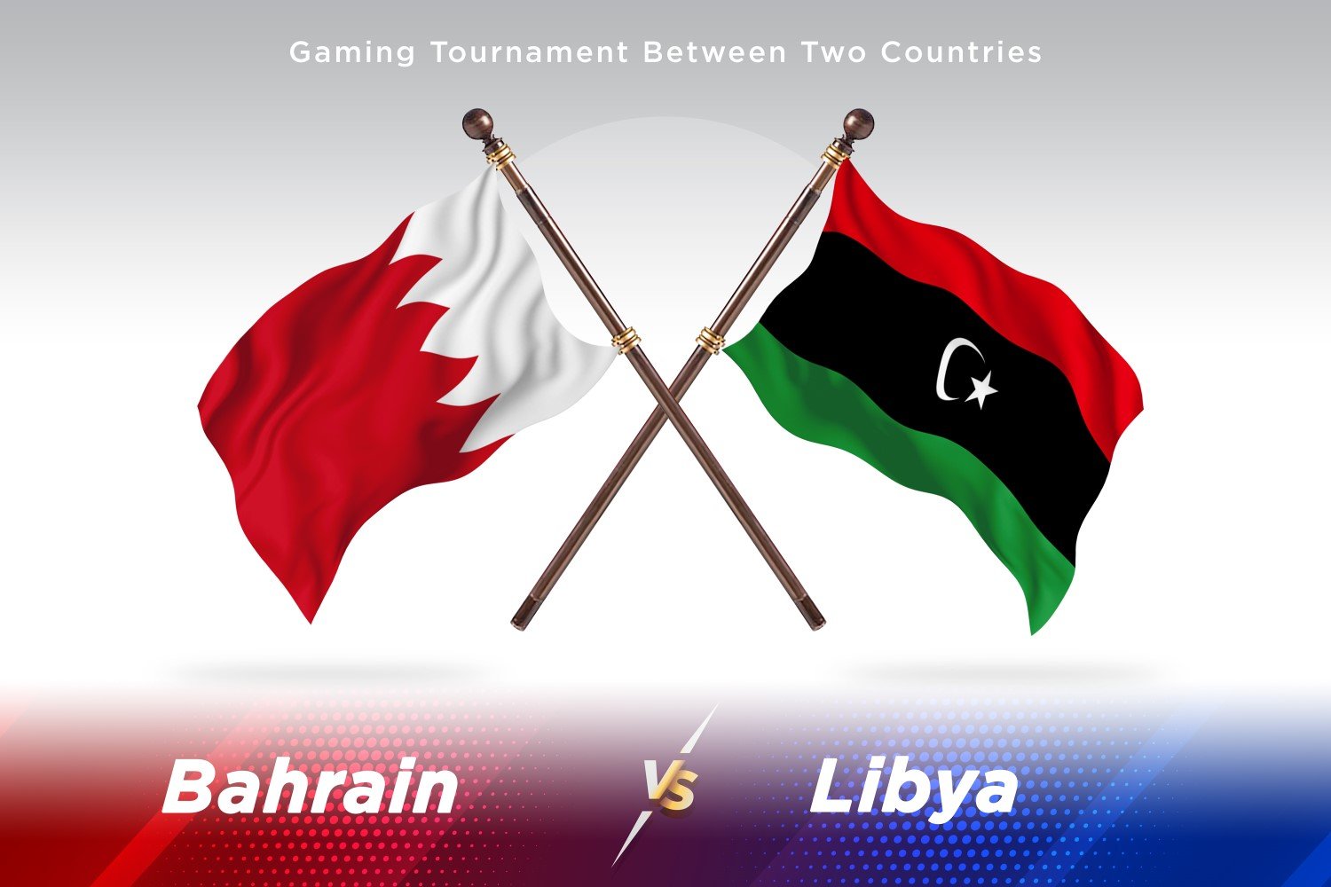 Bahrain versus Libya Two Flags