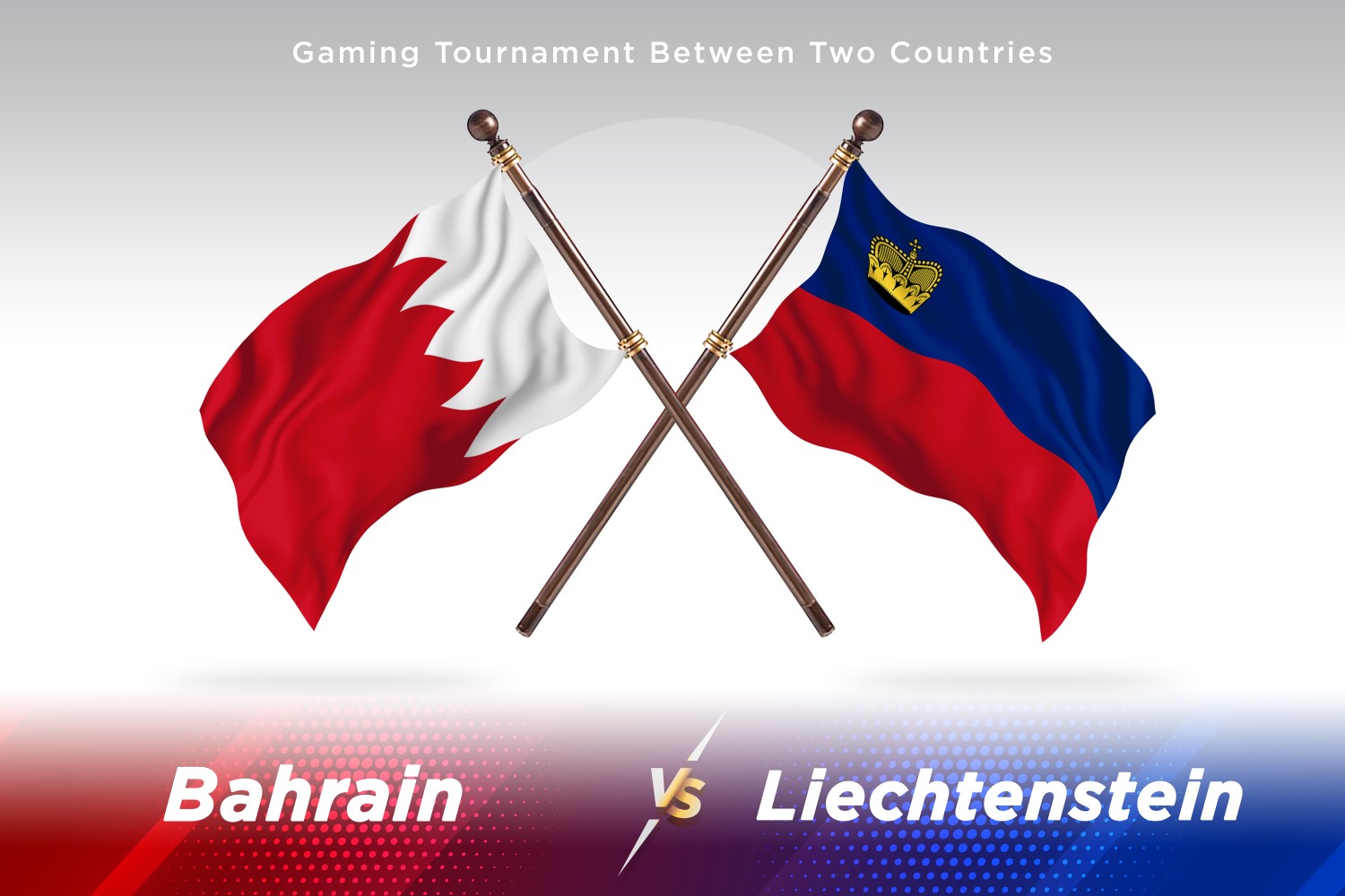 Bahrain versus Liechtenstein Two Flags