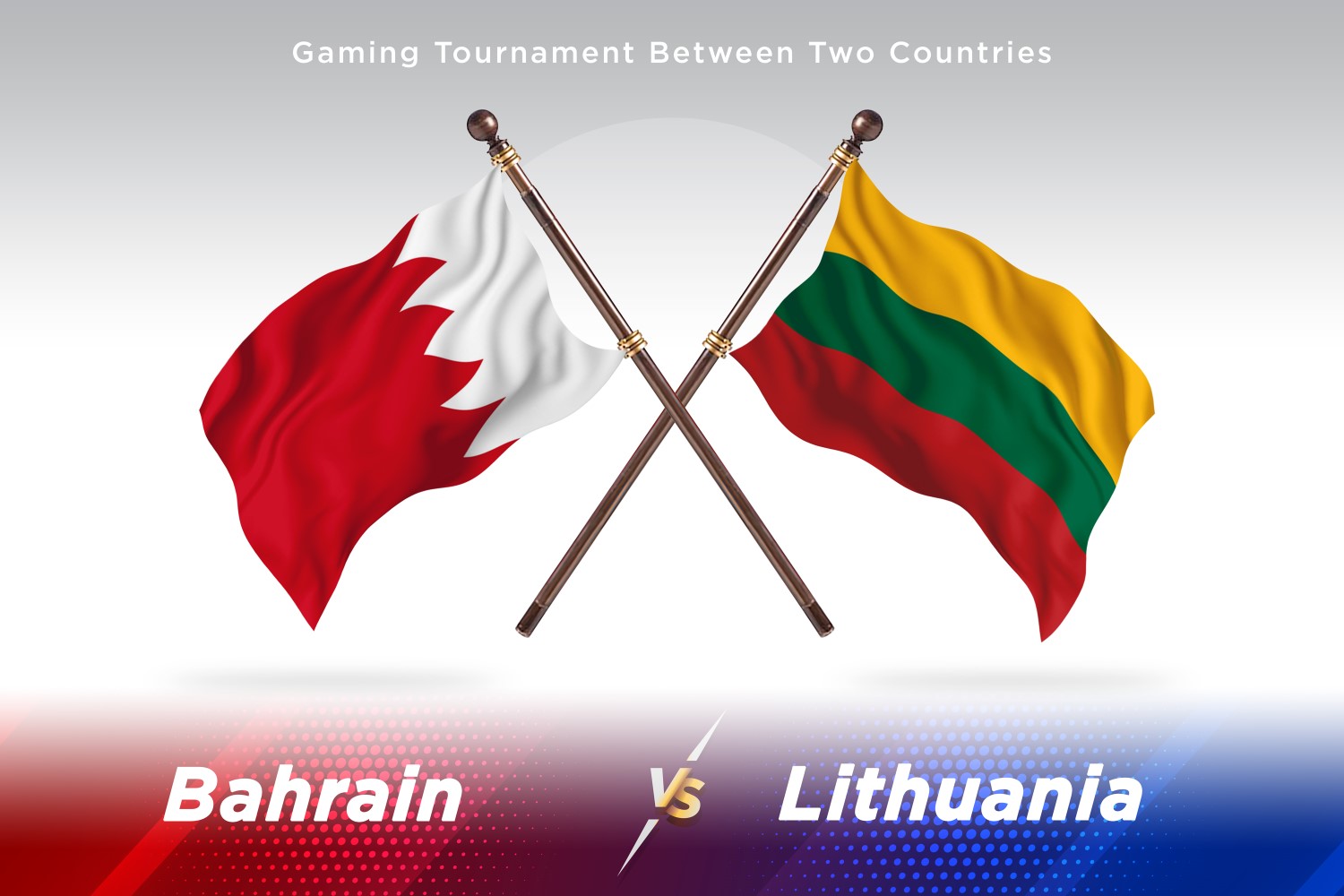 Bahrain versus Lithuania Two Flags