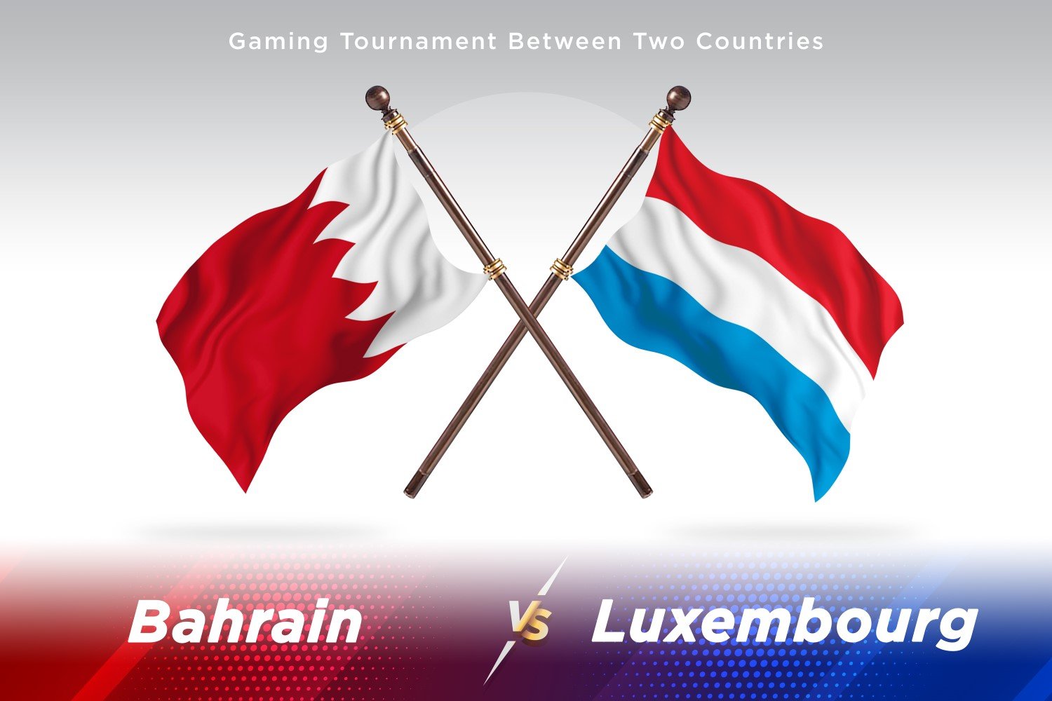 Bahrain versus Luxembourg Two Flags