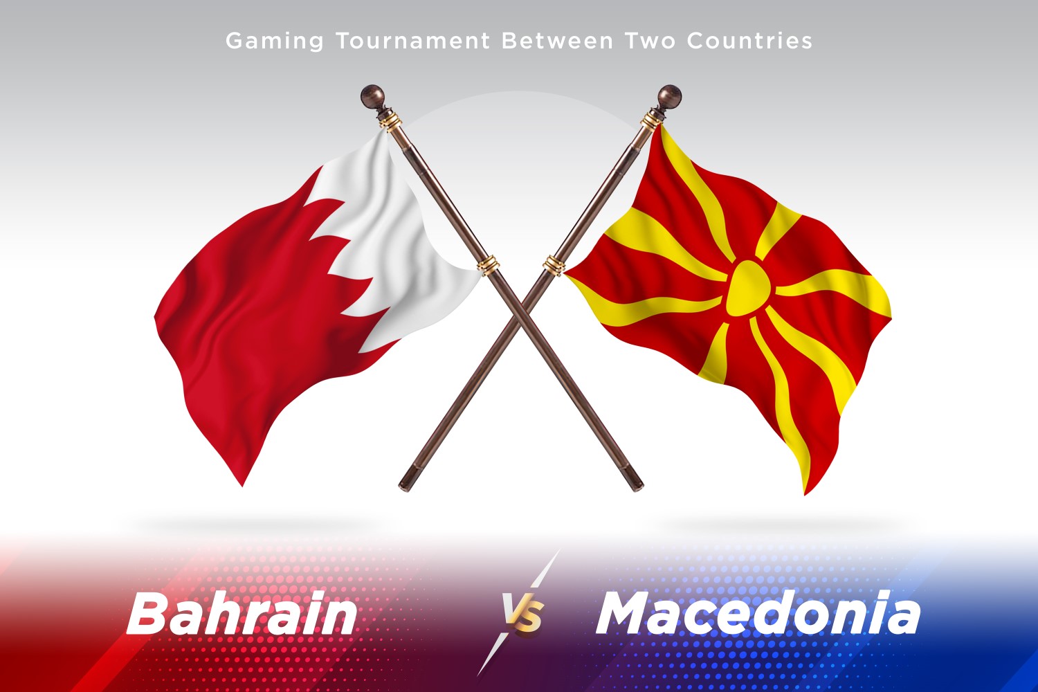 Bahrain versus Macedonia Two Flags