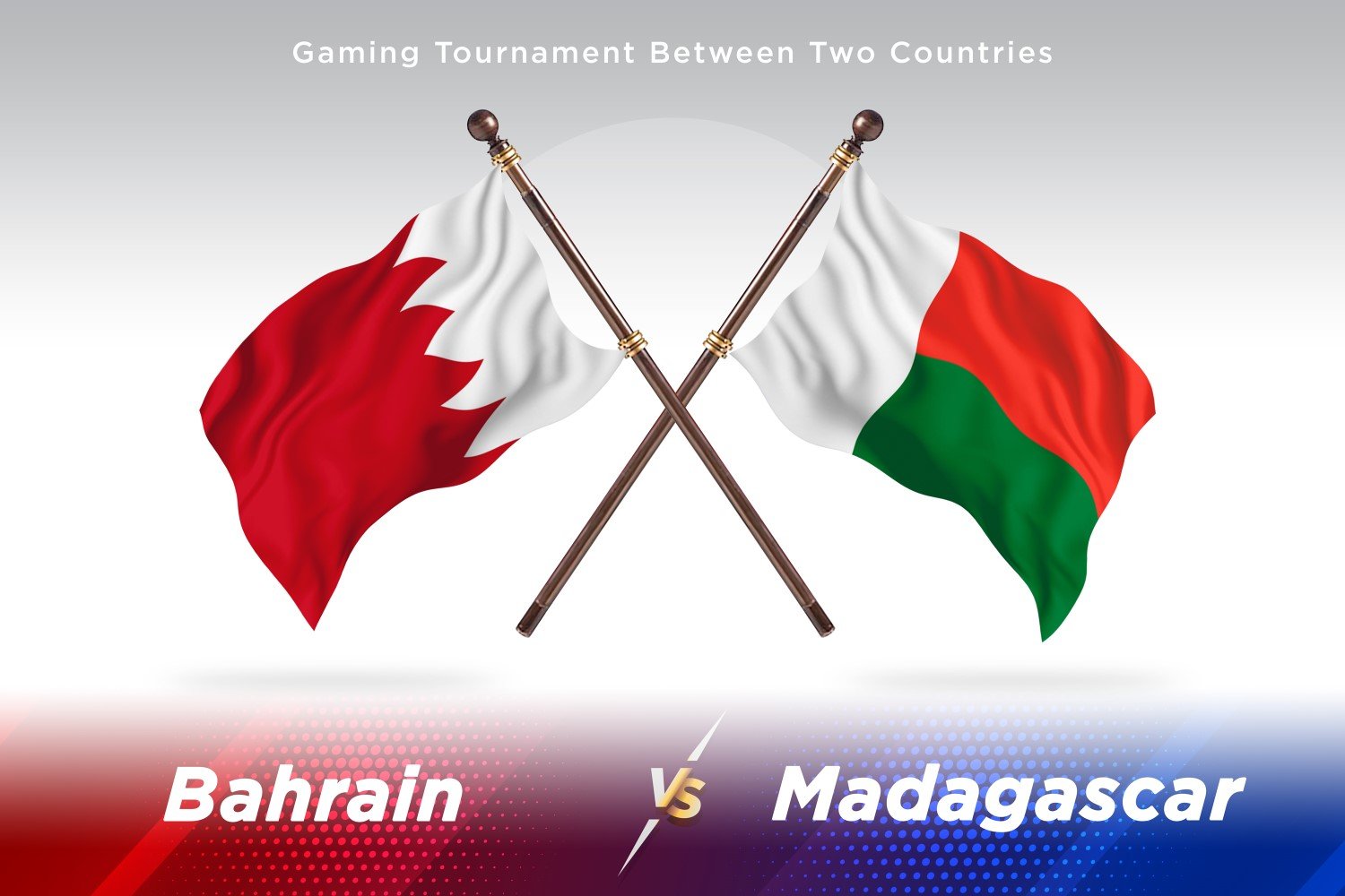 Bahrain versus Madagascar Two Flags