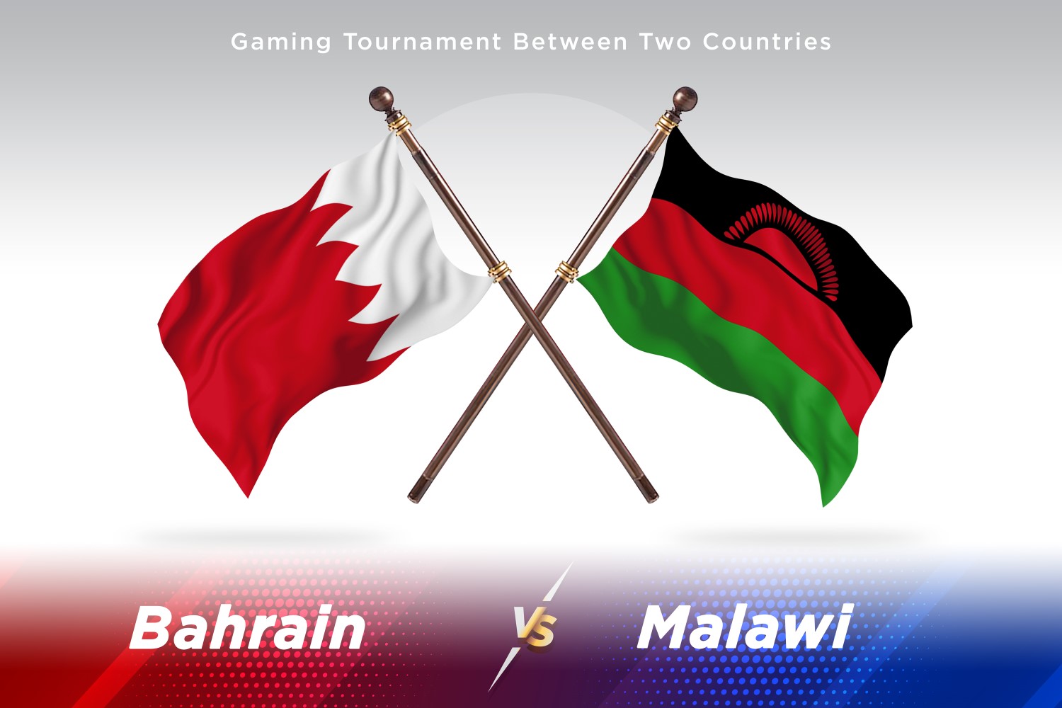 Bahrain versus Malawi Two Flags