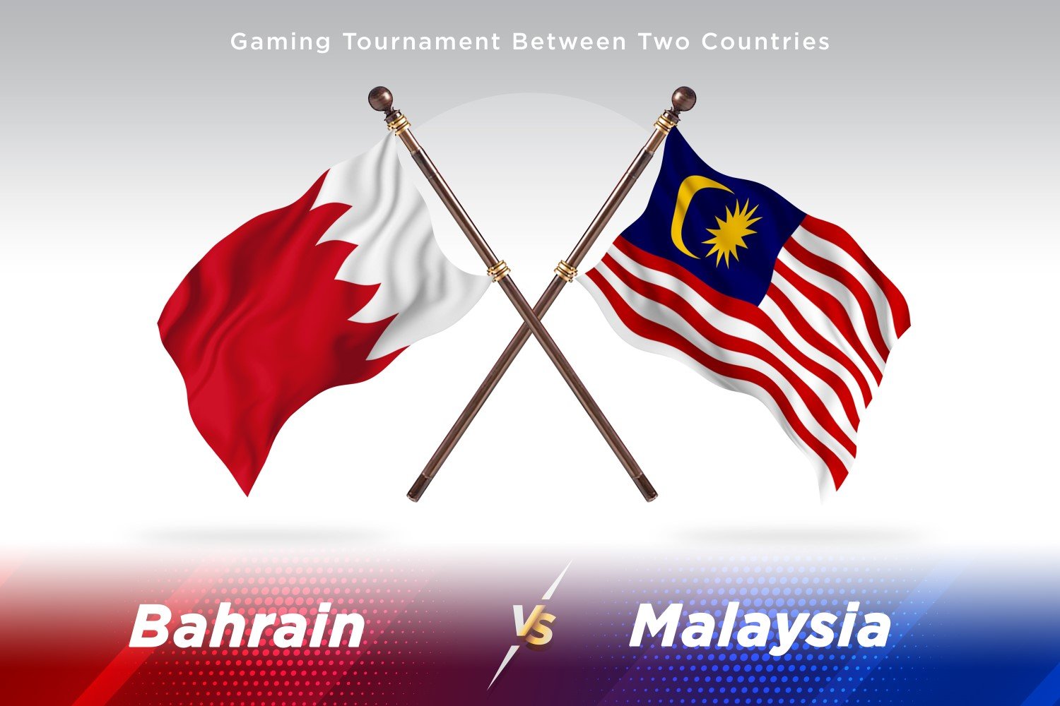 Bahrain versus Malaysia Two Flags