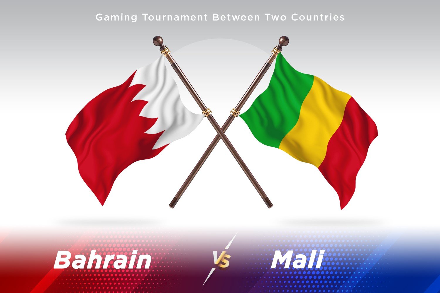 Bahrain versus Mali Two Flags