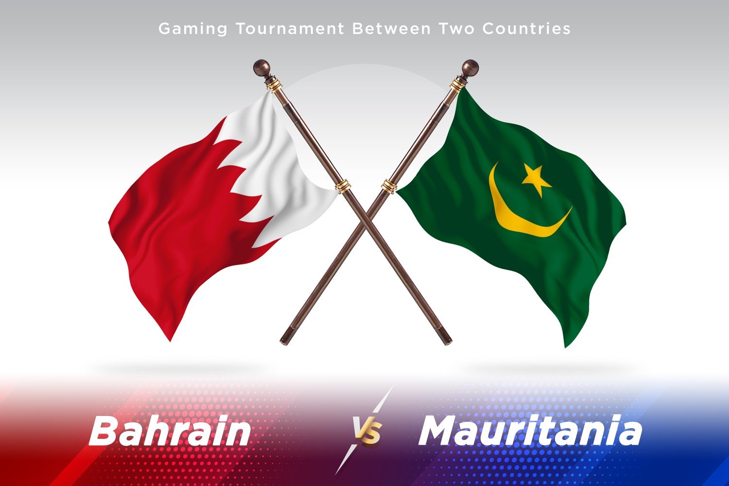 Bahrain versus Mauritania Two Flags